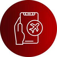 Airplane Mode Line Button Icon vector