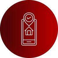Gps Tracker Line Button Icon vector