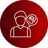 Schizophrenia Line Button Icon vector