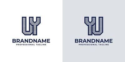 Letters UY and YU Dot Monogram Logo, Suitable for business with YU or UY initials vector