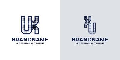 Letters UX and XU Dot Monogram Logo, Suitable for business with XU or UX initials vector
