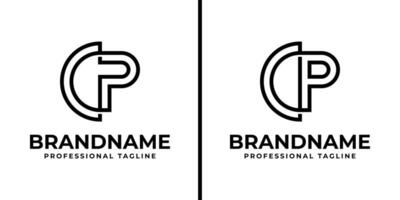 Letters CP Monogram Logo, suitable for any business with CP or PC initials vector