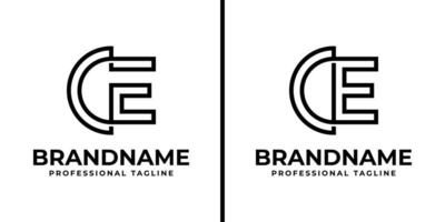Letters CE Monogram Logo, suitable for any business with CE or EC initials vector
