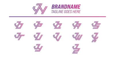 Letters JN JO JP JQ JR JS JT JU JV JW JX JY JZ Polygon Logo Set vector