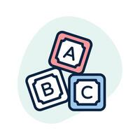 Abc blocks, alphabet blocks icon design in editable style vector