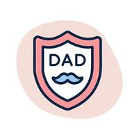 Fathers day shield icon design in editable style vector
