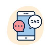 Dad message, father message icon design vector