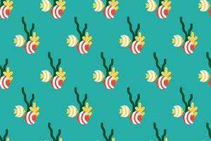 Ocean life seamless pattern background vector