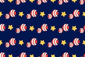 Ocean life seamless pattern background vector