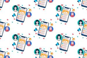 Seamless pattern social media background vector