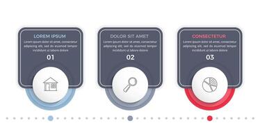 Infographic Template with 3 Steps vector