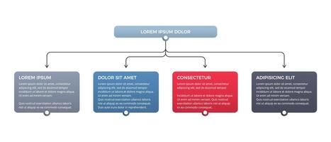 Flowchart with 4 Elements vector
