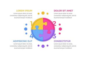 Circle Diagram with Four Elements vector