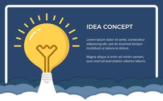 Idea concept with lightbulb as a rocket, start-up concept vector