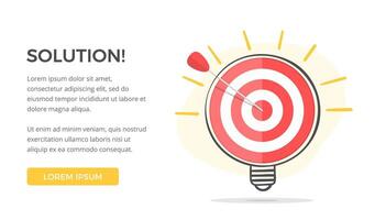 Solution concept with target and handdrawn bulb around it vector