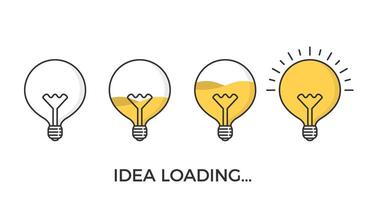Idea loading concept with lightbulb icons vector