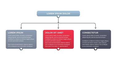 Flowchart with 3 Elements vector
