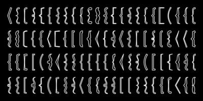 Text brackets collection, black quotation box. Curly, square and corner parentheses. Vintage typographical symbol, calligraphic quote frame. Doodle, lettering element. illustration vector