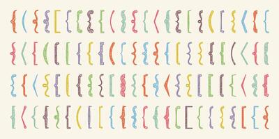 Shaded text brackets, colorful quotation box. Curly, square and corner parentheses. Vintage typographical symbol, calligraphic quote frame. Doodle, lettering element. illustration vector
