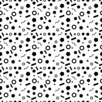black Retro Memphis Style Seamless Pattern vector