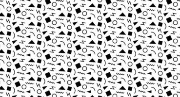 black Retro Memphis Style Seamless Pattern vector
