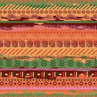 Colorful African stripes pattern. ethnic tribal ornament hand drawn from lines. Cute geometric summer boho textile design, tropical background, wrapping paper, wallpaper, fabric, striped print. vector