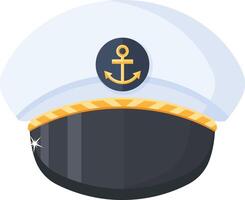 Captain's Hat with Anchor vector