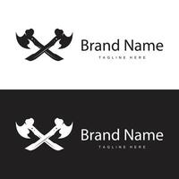 Woodcutter tool axe logo carpentry simple design silhouette illustration template vector