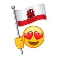Emoji with Gibraltar flag Large size of yellow emoji smile vector