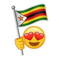 Emoji with Zimbabwe flag Large size of yellow emoji smile vector