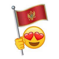 Emoji with Montenegro flag Large size of yellow emoji smile vector