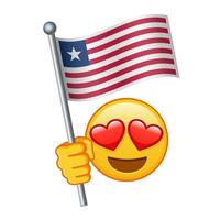 Emoji with Liberia flag Large size of yellow emoji smile vector