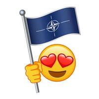 Emoji with NATO flag Large size of yellow emoji smile vector