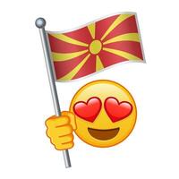 Emoji with Macedonia flag Large size of yellow emoji smile vector