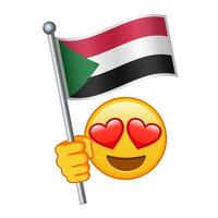 Emoji with Sudan flag Large size of yellow emoji smile vector