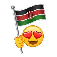 Emoji with Kenya flag Large size of yellow emoji smile vector