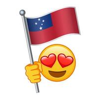 Emoji with Samoa flag Large size of yellow emoji smile vector