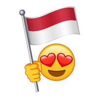 Emoji with Monaco flag Large size of yellow emoji smile vector