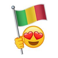 Emoji with Mali flag Large size of yellow emoji smile vector
