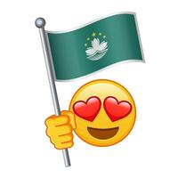 Emoji with Macau flag Large size of yellow emoji smile vector