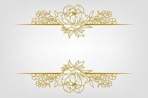 The Blooms Greenery Floral Foliage Ornament Corner Text Separator Elegance Frame for Invitations vector