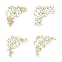 The Blooms Greenery Floral Foliage Ornament Corner Text Separator Elegance Frame for Invitations vector