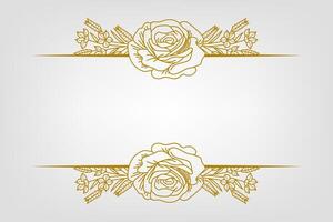 The Blooms Greenery Floral Foliage Ornament Corner Text Separator Elegance Frame for Invitations vector