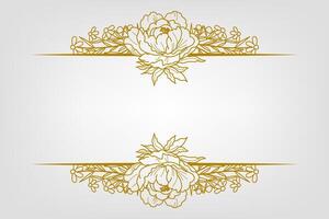 The Blooms Greenery Floral Foliage Ornament Corner Text Separator Elegance Frame for Invitations vector