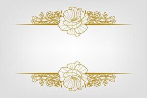 The Blooms Greenery Floral Foliage Ornament Corner Text Separator Elegance Frame for Invitations vector
