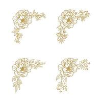 The Blooms Greenery Floral Foliage Ornament Corner Text Separator Elegance Frame for Invitations vector