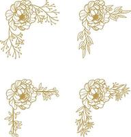 The Blooms Greenery Floral Foliage Ornament Corner Text Separator Elegance Frame for Invitations vector