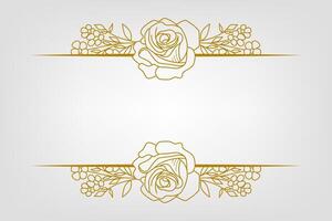 The Blooms Greenery Floral Foliage Ornament Corner Text Separator Elegance Frame for Invitations vector