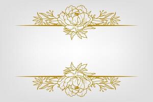 The Blooms Greenery Floral Foliage Ornament Corner Text Separator Elegance Frame for Invitations vector