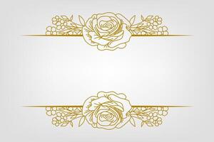 The Blooms Greenery Floral Foliage Ornament Corner Text Separator Elegance Frame for Invitations vector